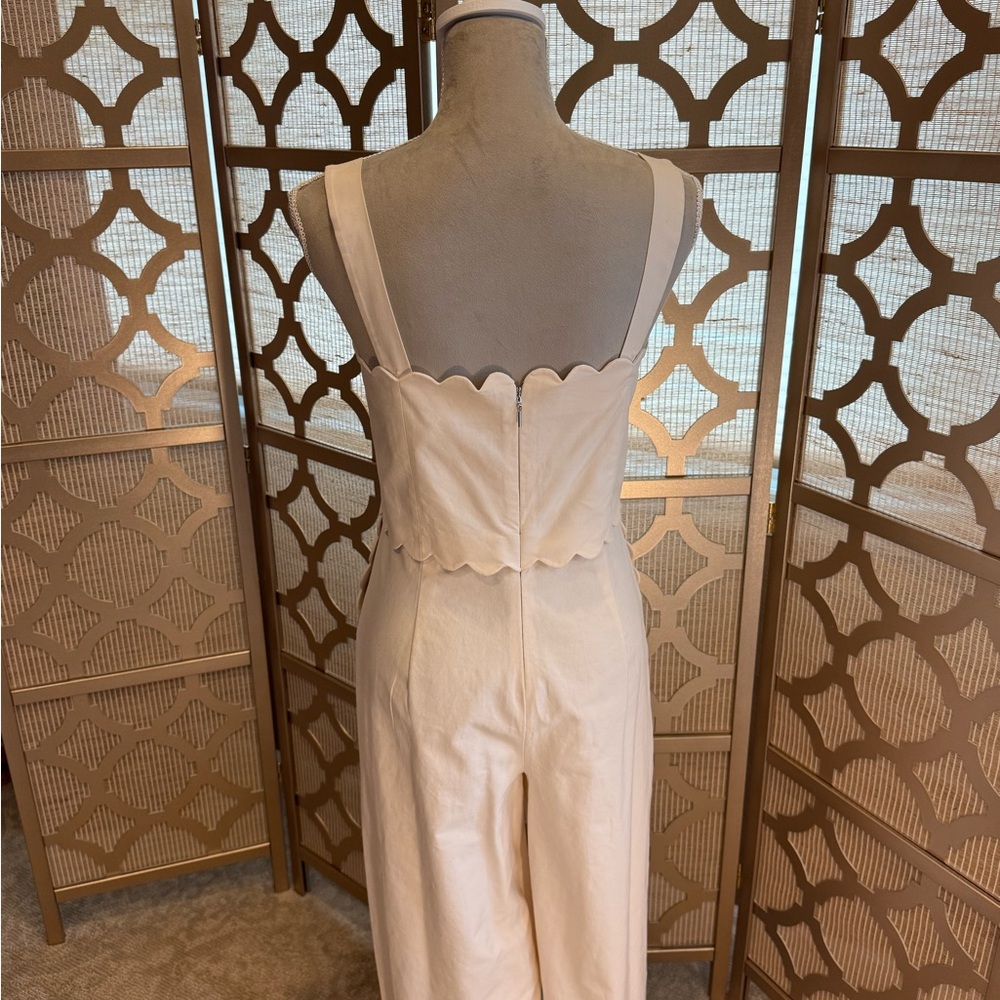 Rebecca Taylor Cream Scalloped Jumpsuit - Picture 2 of 12